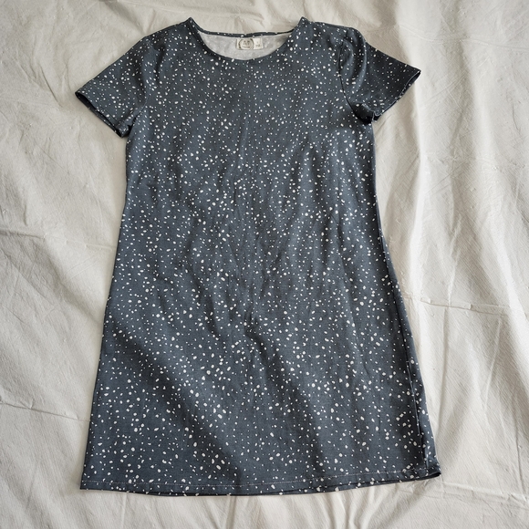Blue Speckled Short Sleeve Dress - Picture 2 of 7